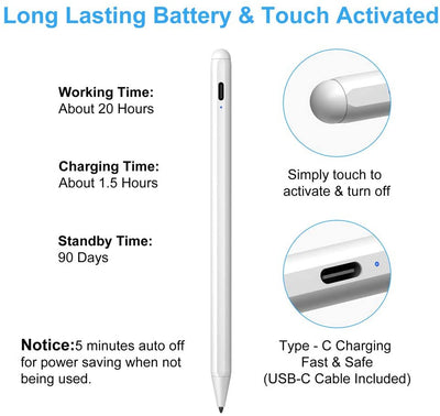 Magnetic Palm Rejection Capacitive Active Stylus Pen Pencil for Apple iPad Pro 2018 2019 2020