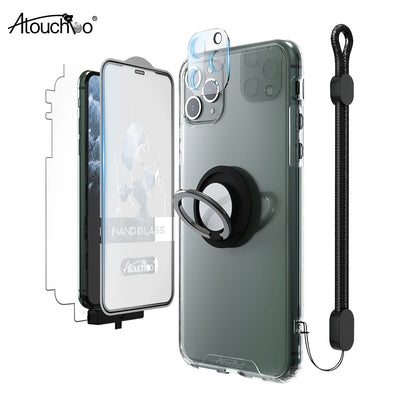Atouchbo 6 in 1 OEM Service Set Anti-shock Armor Phone Case for iPhone XS Max XR 7 8 11 Pro 12 Back Cover Screen Protector Suit