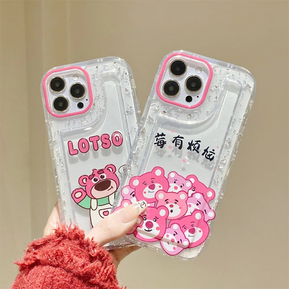 Ins Cute Rubber Cartoon Case With Four Corners For iphone 12 pro Anti Drop Bumper Cover For iphone 14 pro max Soft Case