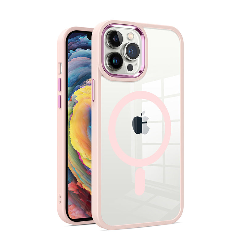 Cute Trending Clear Phone Case transparent wireless charging Magnetic Case for iphone 14