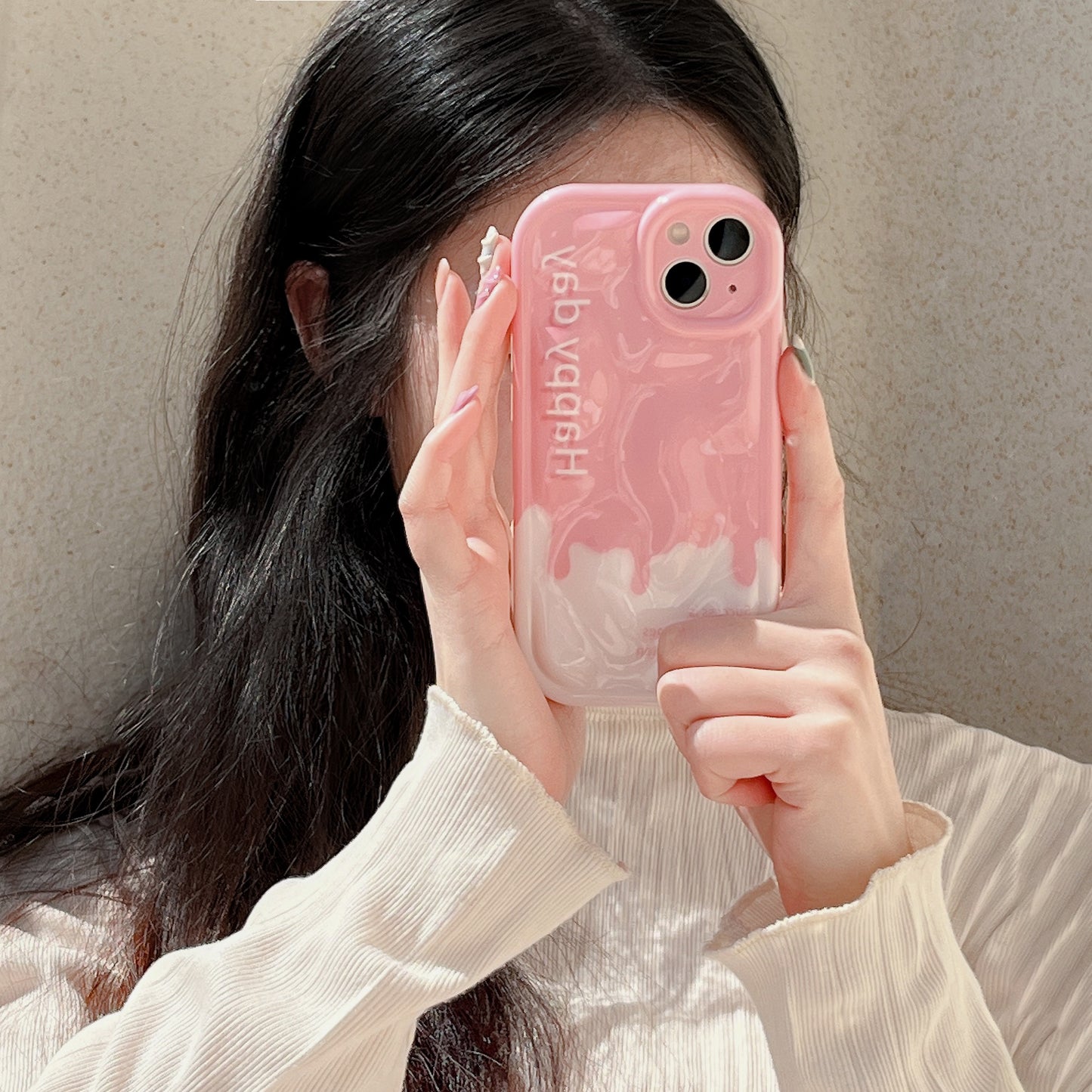Amazon Ins Style Pink White Color Naked Girl Phone Case Mobile Cover Case For Apple Iphone 11 12 13 14 Pro Max Case