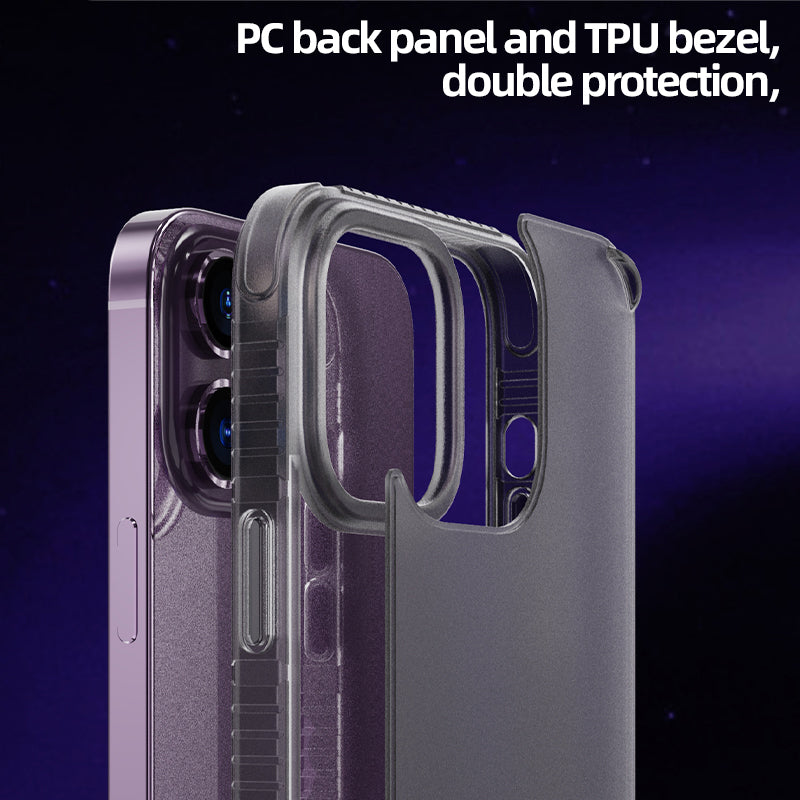 Factory price frosted matte phone case clear pc tpu back panel case for iphone 12