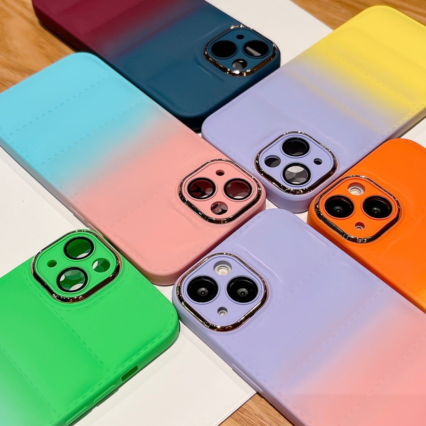 New Arrivals Fashion Puffer Case Klein Blue Soft Touch Jacket Phone Case Cover for iPhone 14 13 12 11 Pro Max X XR XS
