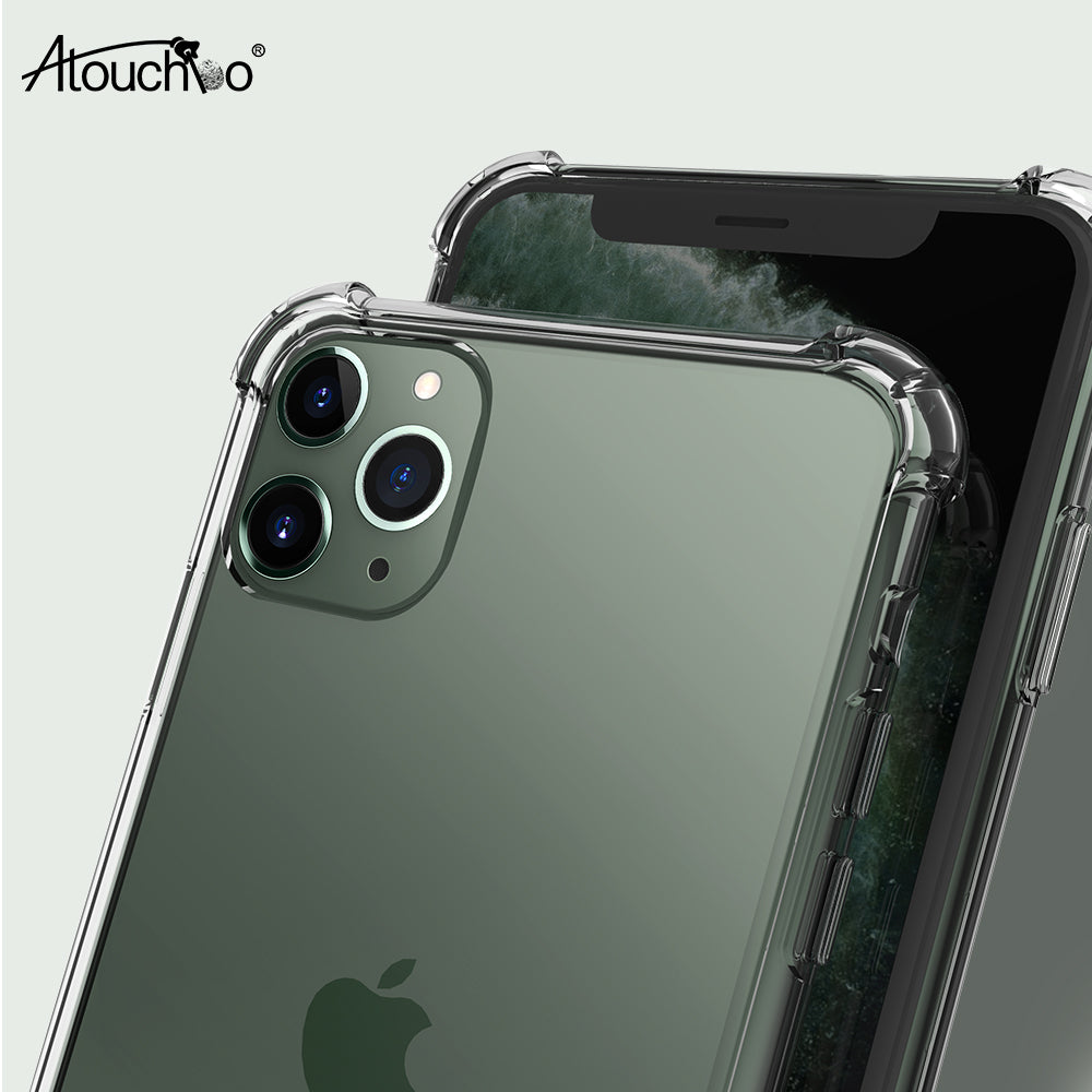 Atouchbo Clear Shockproof Phone Case New TPU Bumper PC Back Phone Cover for Iphone 11 Pro Max for Iphone 12 Series 5.4 6.1 6.7
