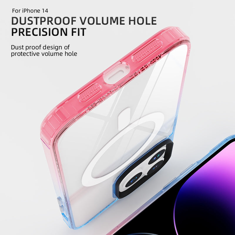 unique design two-color gradient transparent phone case magnetic mobile phone cover for iphone 11