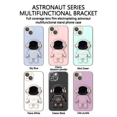 2023 New Arrival Electroplated astronaut folding stand mobile phone case for iPhone 11 12 13 14 pro max X XS XR phone case