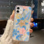 Imd Transparent Tpu Electroplating Gold Edge Colorful Flowers With Aurora Big Hole Phone Case For Iphone 13 12 11 Pro Max