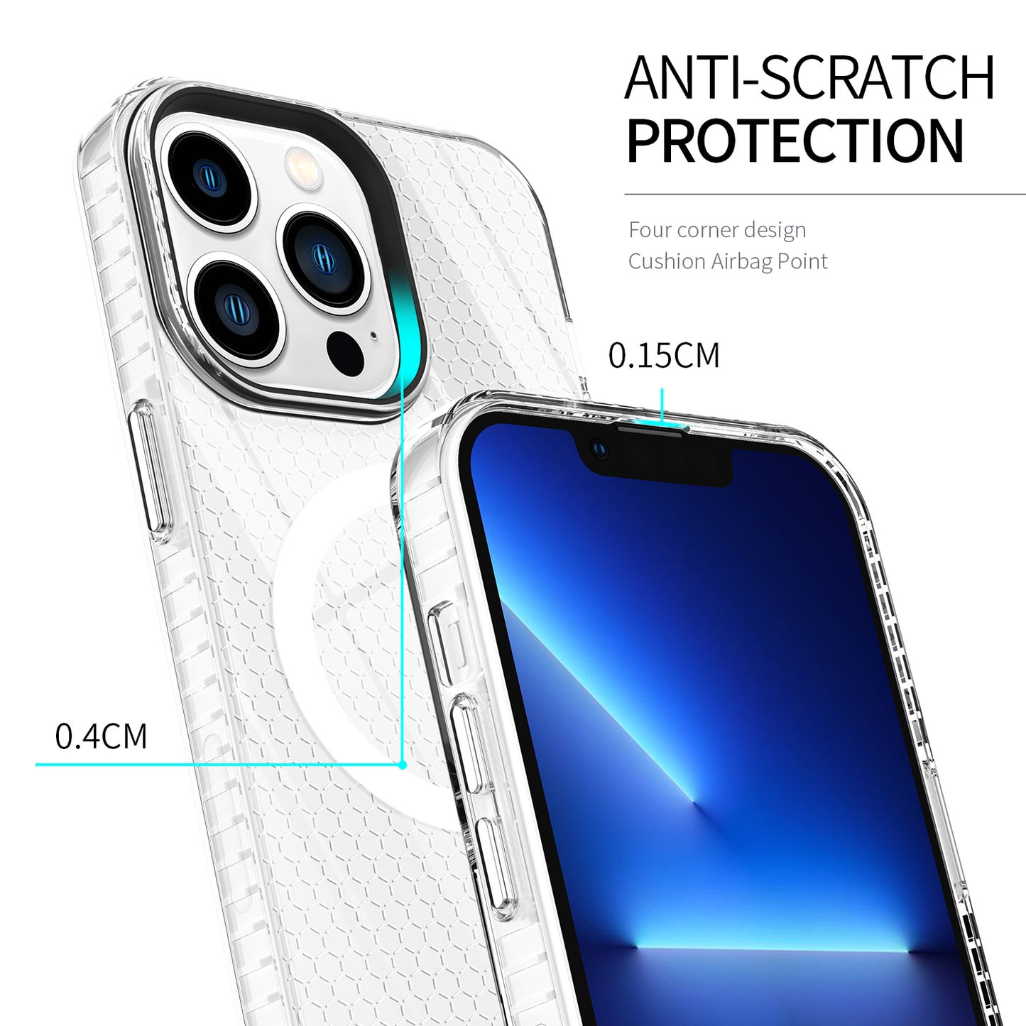 Luxury shockproof Clear PC TPU magnetic phone case Shockproof Silicone Bumper Phone case for iphone 14 pro max