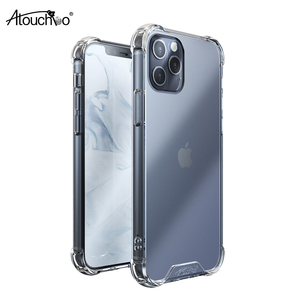 Atouchbo Clear Shockproof Phone Case for iPhone 12 Pro Max Transparent Mobile Back Cover for iPhone 12