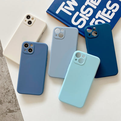 2023 Fashion Style Tpu Phone Case Beauty Pure Solid Color Mobile Phone Case Frosted Straight Edge Phone Case For Iphone