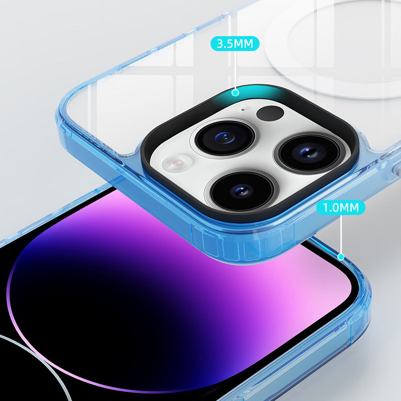 Unique design two-color gradient transparent phone case magnetic mobile phone cover for iphone 12
