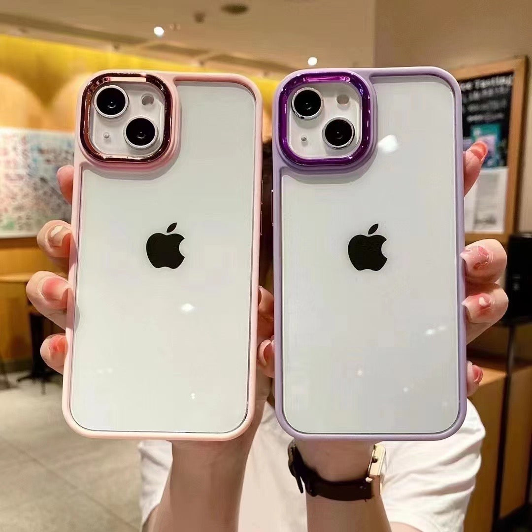 Luxury Anti-yellow Metal Lens Transparent PC Phone Case for iPhone 11 12 13/13 Pro/13 Pro Max