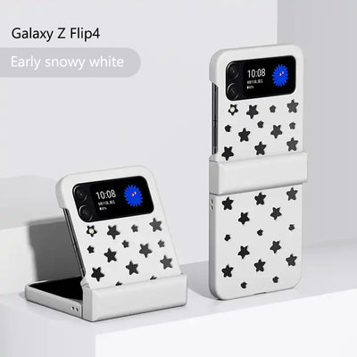 For Samsung Galaxy Z Flip 4 Folding Screen Phone Case Frosted Stars Hollow Cooling Pc Case For Samsung Galaxy Z Flip 3