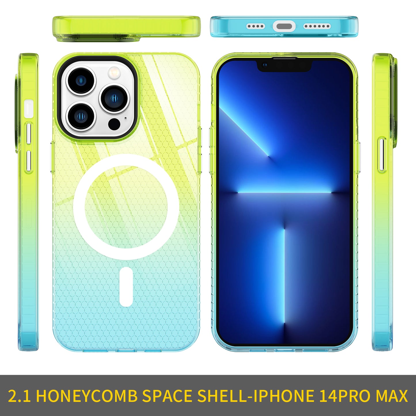 Hot Sale Shockproof Magnetic Phone Case Gradient Color Waterproof Cover Phone Case for iphone 14