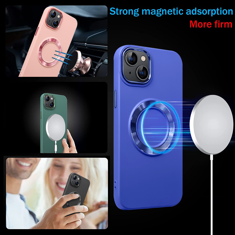 Funda De Silicona Para Telefono Magnetic Liquid Silicone Phone Case For Iphone 14 Pro Max 13 12 11 Silicone Magnetic Case