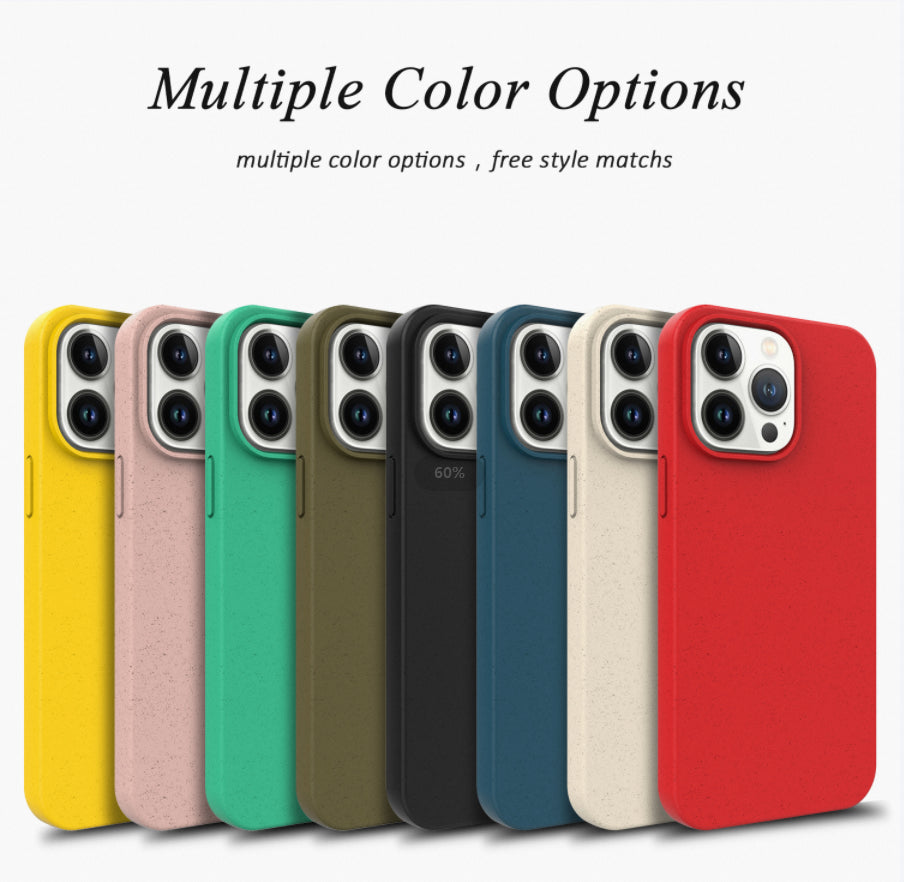 degradable wheat straw shockproof soft tpu lanyard phone case protect cover for iphone 11 pro max