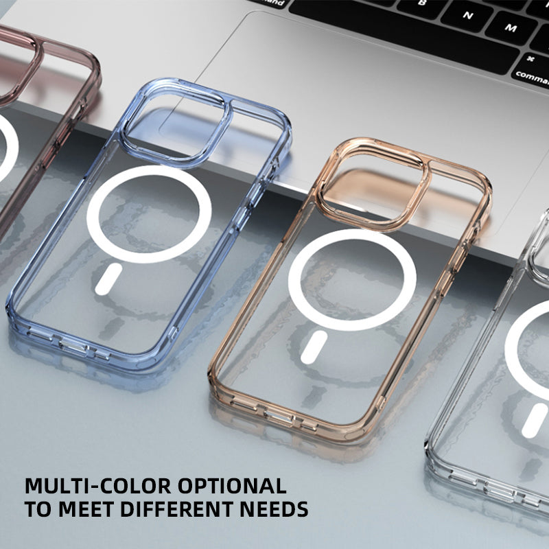Wholesale Transparent Wireless Charging Case TPC PC Clear Magnetic Phone Case for iPhone 12 Mobile Phone Case