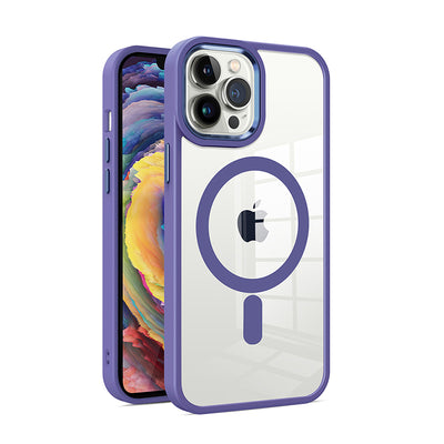 colorful magnetic clear case strong metal buttons shockproof slim protective phone cover for iphone 11 pro max