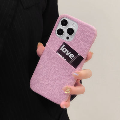 Ins Style Interesting Lychee Pattern Card Holder Iphone Case For 12 13 14 14 Pro 14 Pro Max