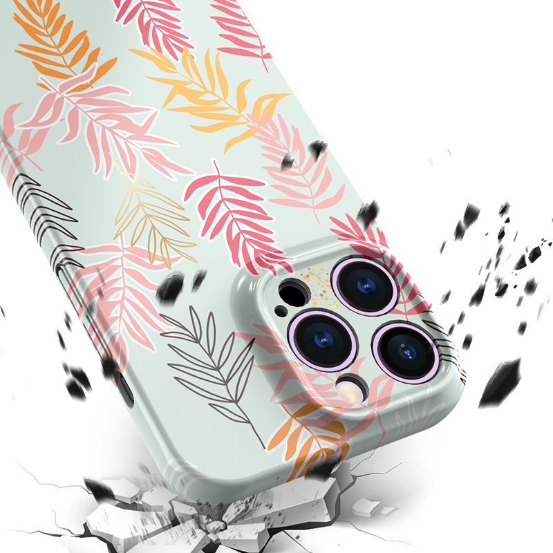 OEM phone case 14 pro modern abstract decorative leaves pattern phone case for iphone 12 13 mobile cover