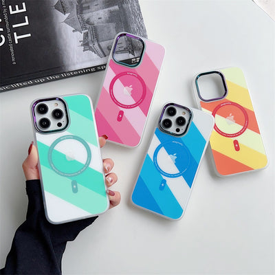 Good quality gradient color phone case magnetic magsafing phone case for iphone 12