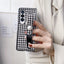 Luxury Style Houndstooth Leather Phone Cover With Pearl wristband Strap Tpu Pc Leather 2 In 1 For Samsung Zflip3 4