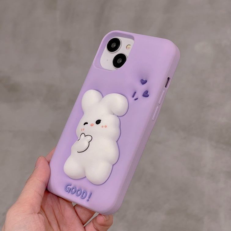 Amazon Popular 3D Rabbit Pattern Mobile Protection TPU Silicon Covers Cases For Iphone 11 14 Case 12 13 Pro Max