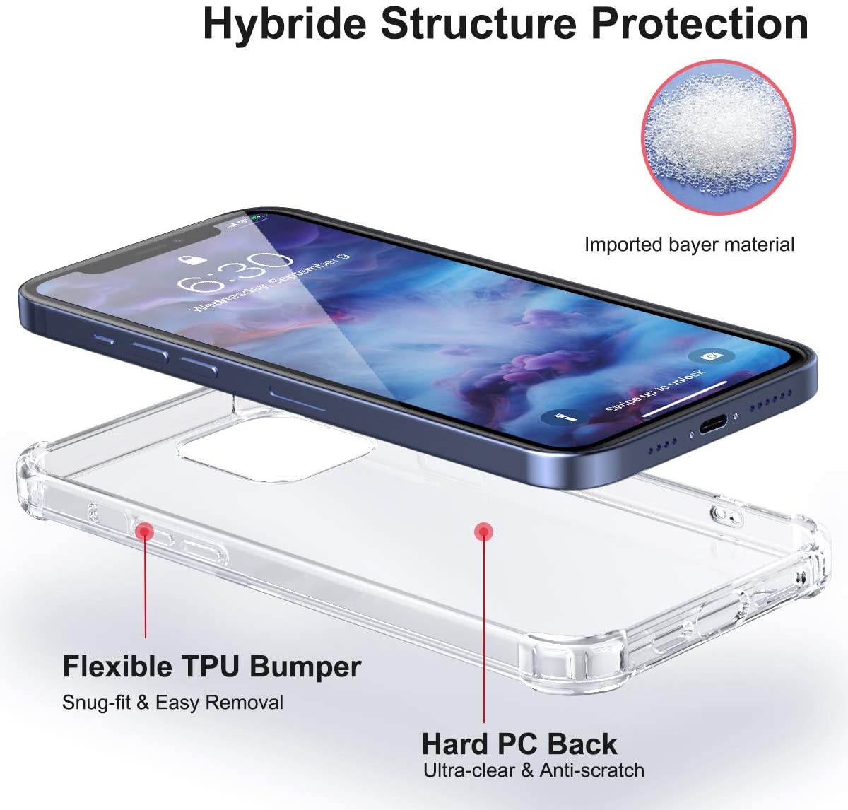 Crystal Clear Phone Case for iPhone XR Xs Max 11 Pro 12 Mini Case Back Cover Transparent Case for iPhone 12 Pro Max
